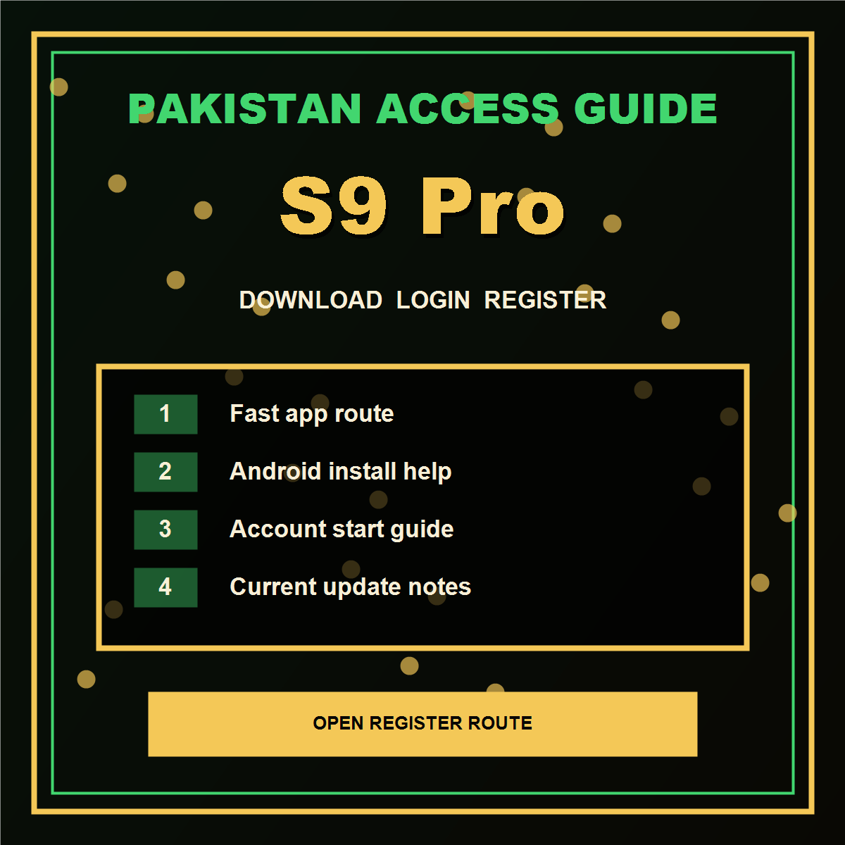 S9 Pro Pakistan new account start visual